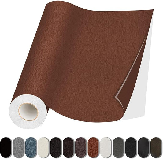 Leather Repair Patch, 35X79 Inch Self Adhesive Leather Repair, Large Vinyl Patch Tape for Couches, Furniture, Car Seats, Cabinets, Wall, Handbags （Light Brown, 35X79 Inch）