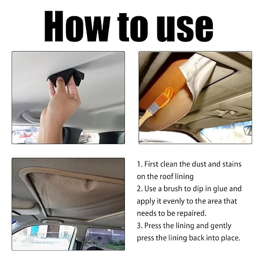 Car Headliner Adhesive,Headliner Repair Glue,Upholstery Glue for Cars,Car Roof Liner Quick Repair Adhesive Glue,Car Roof Fabric Adhesive, Suitable for Automotive interiors, Fabric, Leather(100ml)