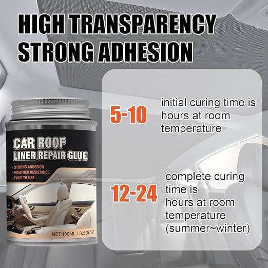 Car Headliner Repair Adhesive - Upholstery & Roof Liner Quick Fix Glue | Strong Bond for Fabric, Leather, | Professional Strength Automotive Interior Adhesive 100ml1pc