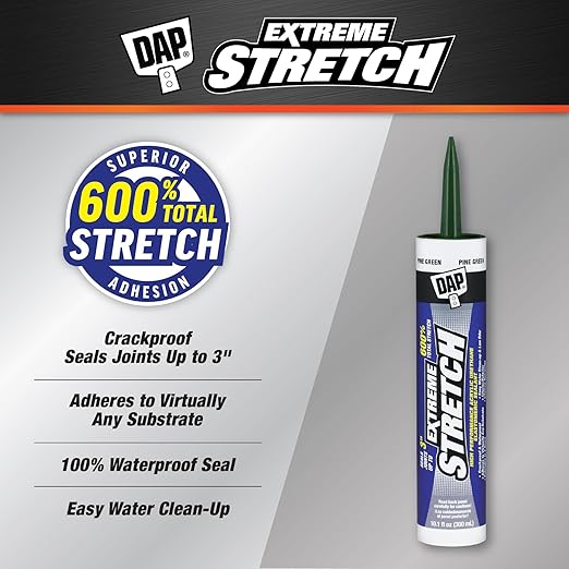 DAP Extreme Stretch Acrylic Urethane Premium Elastomeric Sealant, Pine Green, 10.1 Oz (7079818709)