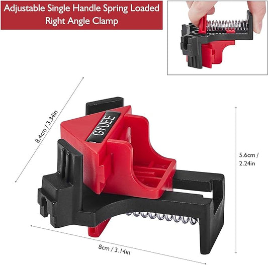 90 Degree Angle Clamps, Woodworking Corner Clip, Right Angle Clip Fixer, Set of 4 Clamp Tool with Adjustable Hand Tools (red4)