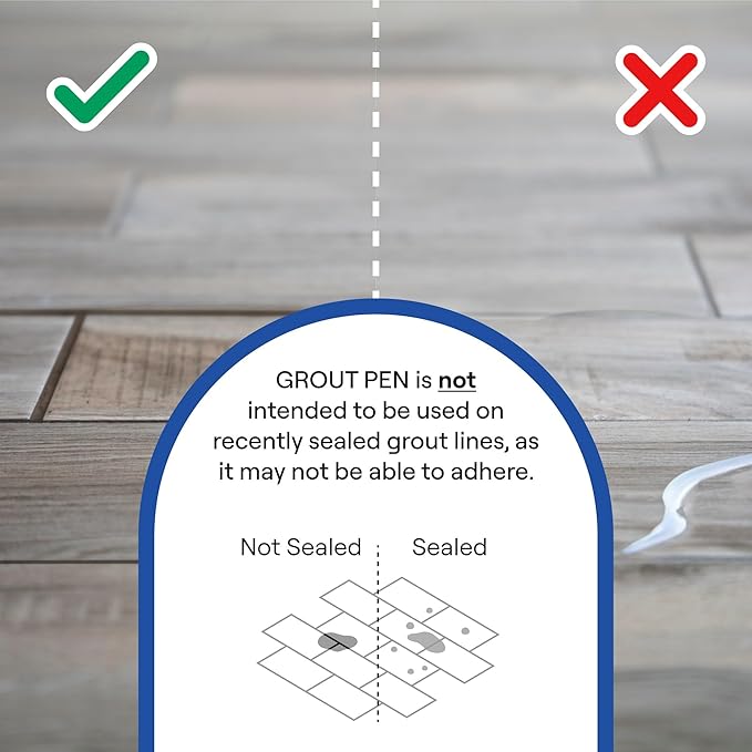Grout Pen Ivory Tile Paint Marker: Waterproof Grout Paint, Tile Grout Colorant and Sealer Pen - Ivory, Narrow 5mm Tip (7mL)