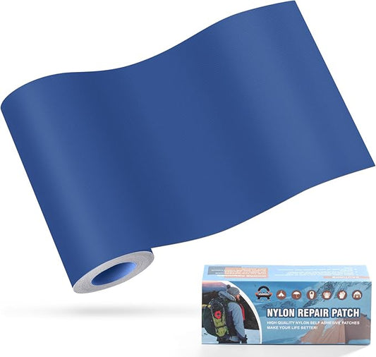 OAZ 3.9 x 63 inch Nylon Repair Patches Nylon Fabric Patch Self-Adhesive Fabric Repair Tape Waterproof Lightweight Outdoor Gear Patch Kit for Down Jacket Clothing Tent Bag (Royal Blue)