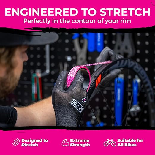 Muc-Off Tubeless Rim Tape 35mm (Pack of 2) - 10m Roll with 4X Seal Patches | Pressure-Sensitive Adhesive for Tubeless Bike Tyre Setups | Fits Road, CX, Gravel, MTB & Plus Rims