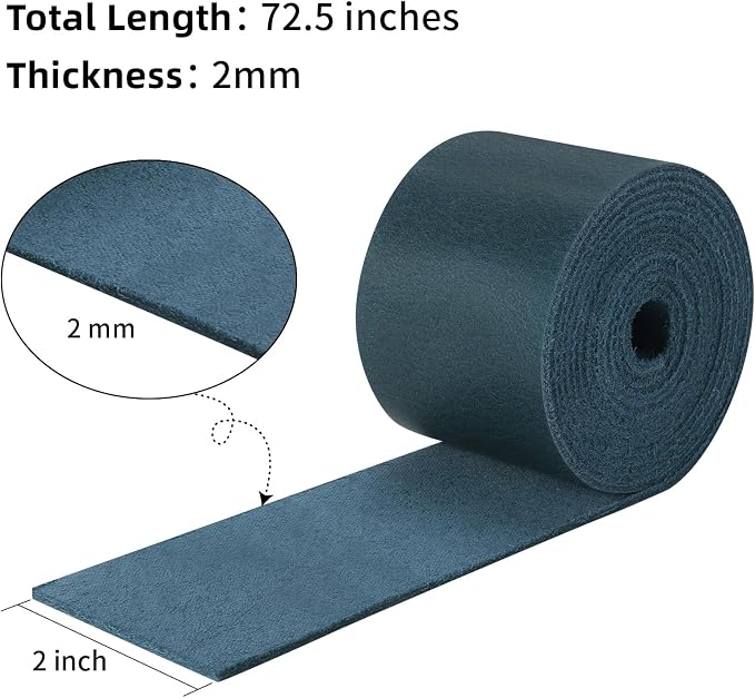 Ringsun 2 Inches Wide Flat Leather Straps for Crafts, Full Grain Leather Strips for Crafts, Tooling (2mm Thick 72.5 Inches Long Blue)