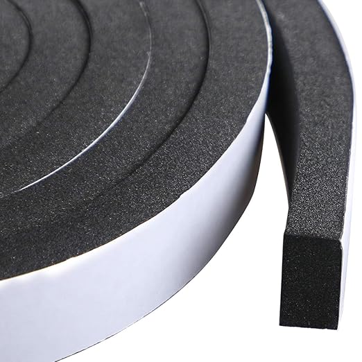 High Density Foam Tape - 3/4'' x 3/8'' x 13Ft Weatherproof Adhesive Prevent Condensation Heat Resistant Flame Retardant Weather Stripping Easy to Cut & Install & Remove for Car Doors Pipes Windows
