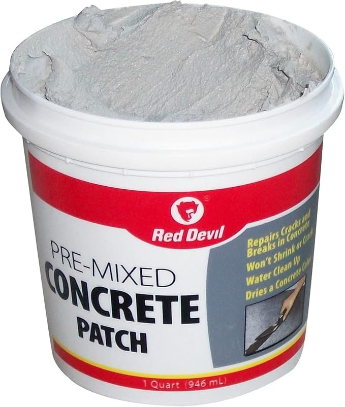 Red Devil 0641 Concrete Repair Patch, Cement Crack Filler, Pre-Mixed, 1 Gallon, Pack of 1, Gray, Made in USA