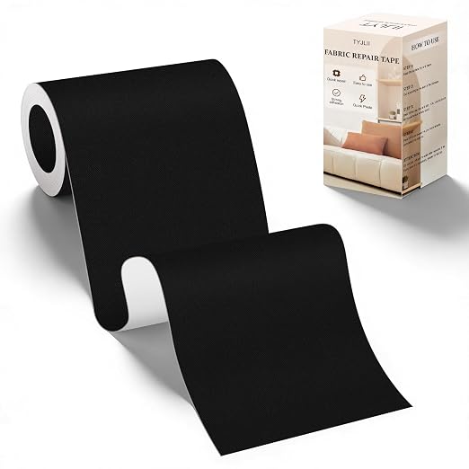 Velvet Repair Tape,4x71 Inch Self-Adhesive Couch Patch Repair Fabric Patch for Furniture,Sofas,Cushion,Chairs,Bags,Suede Goods(Black)