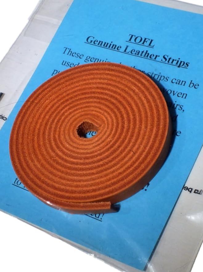 TOFL 3/8" Wide Flat Leather Cord – 72" (6 Feet) Long × 1/8" Thick (7-8oz) | Real Cowhide Leather Strips for Crafts | Orange