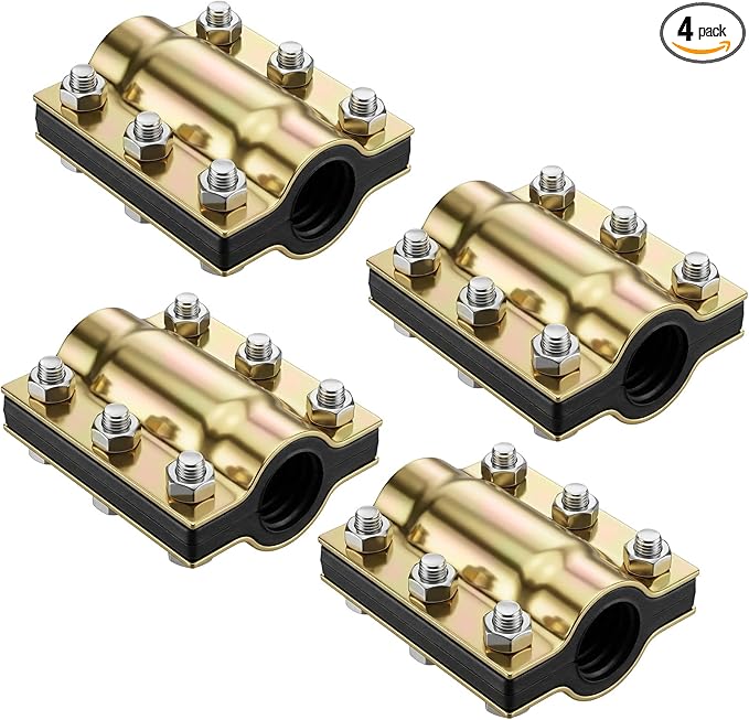 Geelin 4 Pcs 3/4 Inch Pipe Repair Clamp for 0.98-1.06 Inch Outer Diameter Water Pipe Leak Repair Clamp Kit for Cracks/breaks in Steel/iron//PE/ppr/PVC Pipes, Model DN 20 x 110
