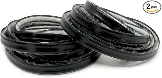 InstaTrim Peel & Stick Flexible Caulk Tape & Trim, Easy to use, self-Adhesive, Caulk sealant for Floors, Doors, Windows, counters, tubs and More - Made in USA, 1/2 inch x 10 feet, 2-Pack, Black