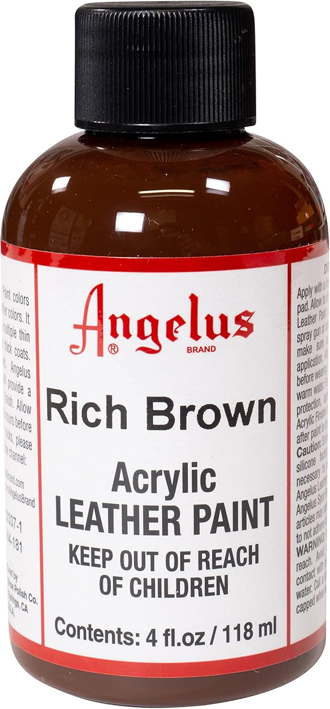 Angelus Acrylic Leather Paint, 4 Fl Oz (Pack of 1), Rich Brown