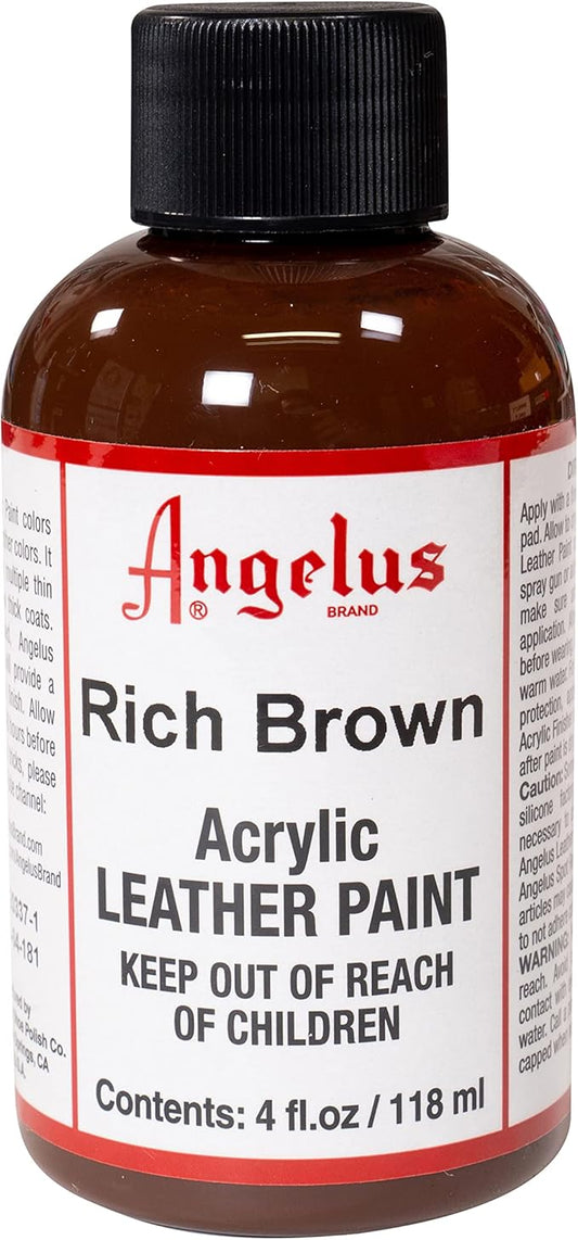 Angelus Acrylic Leather Paint, 4 Fl Oz (Pack of 1), Rich Brown