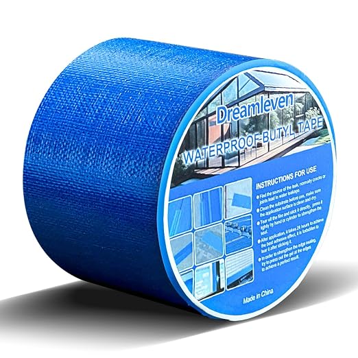 Blue Duct Tape Heavy Duty Waterproof for Sloar Pool Cover Patch 4inch x16ft | Butyl Sealant Tape with Strong Adhesive for Pool Liner, UV Resistant Leak Repair Tape for Roof, Pipe, RV Awning, Tent Repair