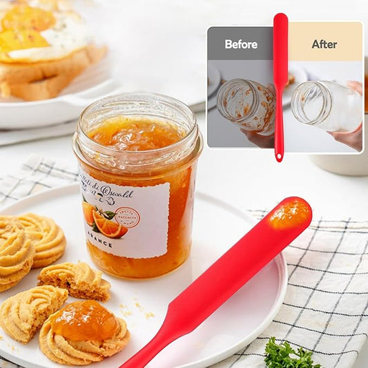 Silicone Jar Spatula, 3Pcs Spatulas Kitchen Set, Heat Resistant Jam Spreader for Baking Mixing Cake Cream Butter Scraper
