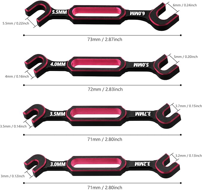 Multifunction RC Shock Absorber Plier with 4PCS Wrench 3.0/3.2/3.5/3.7/4.0/5.0/5.5/6.0mm Turnbuckle Nut Ball Joint Remover for RC Car Boat Model Repair Tool Kit