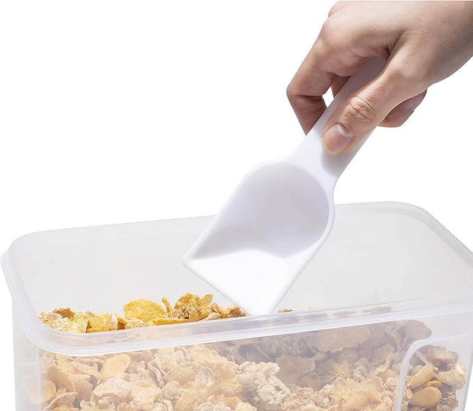 Kitchen Details 2 Pack Cereal Container with Scooper | Medium | Airtight | Food Tin | Keeps Fresh | Kitchen & Pantry Storage Organizers | Clear