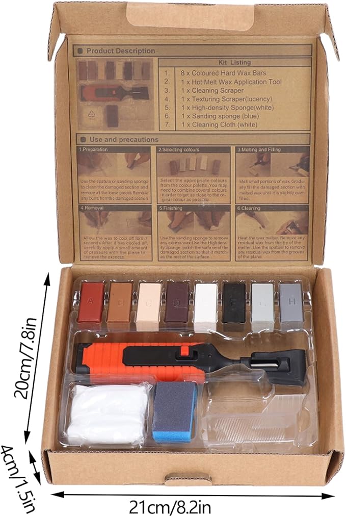 Tile Repair Kit, Ceramic Repair Kit with Electric Heating Pen Wax Block Set Crack Gaps Repairing Tools for Stone Porcelain