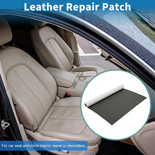 Self Adhesive Leather Repair Patch Strong Stickiness 60"x16" Leather Repair Tape PU Leather Deep Gray 1 Pcs