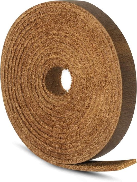 Ringsun1/4 Inch Wide Flat Leather Strips for Crafts, Full Grain Leather Straps Cord String for Crafts, Tooling (2mm Thick 72.5 Inches Long Dark Brown)