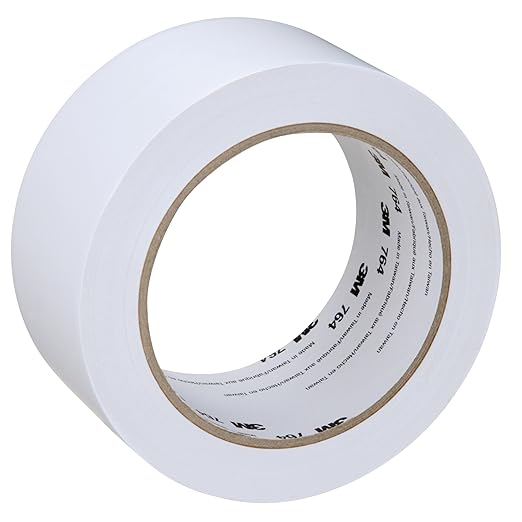 3M Vinyl Tape 764, General Purpose, 2 in x 36 yd, White, 1 Roll, Light Traffic Floor Marking Tape, Social Distancing, Color Coding, Safety, Bundling