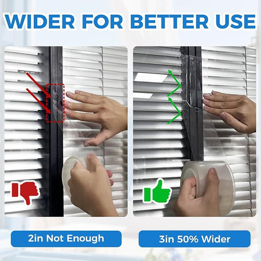 SWRT 3”x33FT Window Weather Sealing Tape Residue-Free, 20-Mil Thick Heavy Duty Window Insulation for Summer, Weather Resistant, Air Conditioner Window Seal Blocks Drafts for Doors Windows