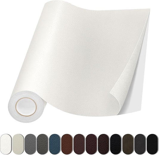 Leather Repair Patch, 35X79 Inch Self Adhesive Leather Repair, Large Vinyl Patch Tape for Couches, Furniture, Car Seats, Cabinets, Wall, Handbags （35X79 Inch, White）