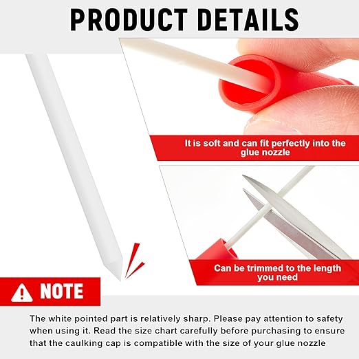 Gisafai 10 Pcs Caulk Tube Caps Reusable Caulk Saver Tube Sealer Caps Finishing Tool for Sealing and Preserving Open Universal Prevent Drying (Red)