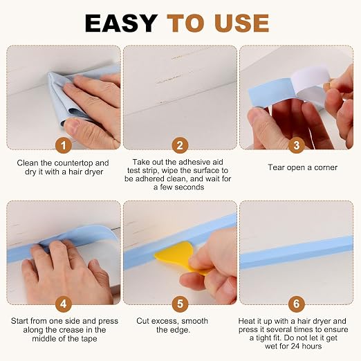 uxcell Caulk Tape Waterproof, 1.5 Inch x 10.5 ft Self-Adhesive Sealant Sealing Strip Caulking Sealant Tape PVC with Tool for Kitchen Sink Toilet Bathroom Bathtub Floor, Pink