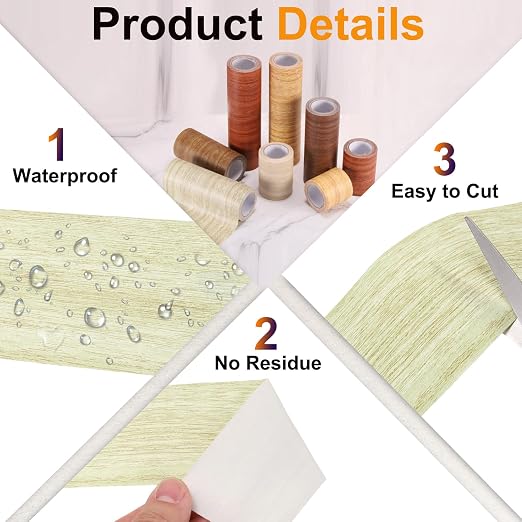 PATIKIL Wood Grain Tape 7.9" x 15 Ft, Self-Adhesive Wood Texture Repair Tape Realistic Wood Effect Contact Paper Patch for Furniture Cabinets Floor Walls Home Decoration, Grey Oak