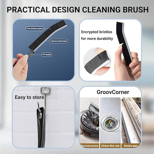 Crevice Cleaning Brush, 2026 New Multifunctional Gap Hard Bristled Grout Brush Tool for Scrub Small Spaces, Kitchen, Toilet, Bathroom, Corner, Grout, Sink, Window Tracks, Hinges, Tile(6pcs)