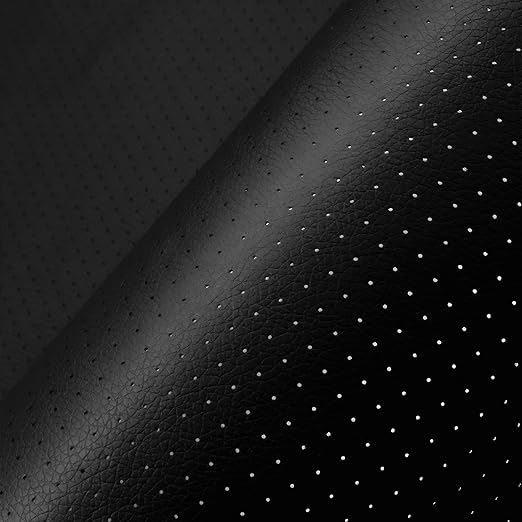 Leather Repair Patch, Breathable Perforated Self Adhesive Repair Patch, Furniture Couch Car Seats Office Chairs Sofa Repair Refurbished Faux Leather Patch (Black,15.7x39.3 inch)