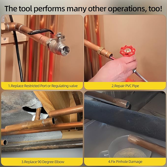 Plumbing Plug Tool Kit, Water Stopper for Pipes 1/2", 3/4", 1" for Professional Plumbing Repair Tools, No Draining Needed Fast Leak Repair. With Replacement Gaskets Nuts and EPDM seals