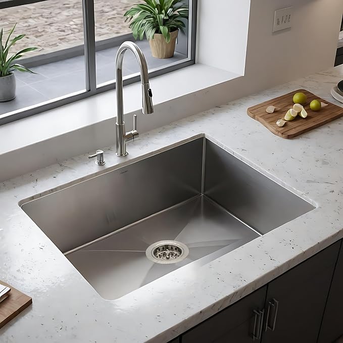Westbrass Wing Nut Style Large Kitchen Sink Basket Strainer, Stainless Steel, D213-20