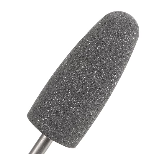 uxcell 6pcs 120 Grits Abrasive Mounted Stone 2.35mm Shank 2/5"(10mm) Dia Conical Heads Stone Grinding and Polishing Wheels for Nail Polishing