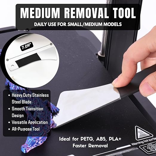 High-Quality 3D Printer Tool Removal Scraper Kit, 3 Types of Sharpened Blades and Sizes, 3D Printer Scrapers for Fast Separation Large Medium Small Models, Great 3D Printer Accessories Gifts