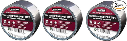 Nashua 361-11 Foil Tape for Waterproofing Repair, 11 mil Thick, 10 m Length, 48 mm Width, Aluminum (3)