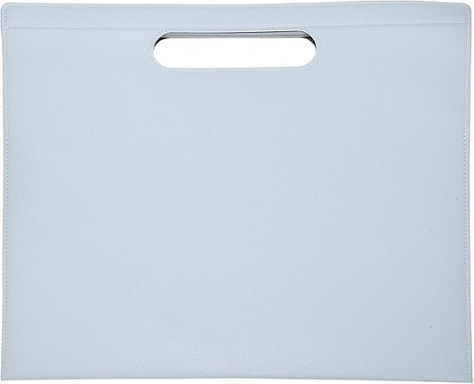 PATIKIL Leather Folder, 13.3x12.6 Magnetic Leather Document Holder File Folder PU Pouch Bag Portfolio File Organizer Handbag Personal Envelope Waterproof for Traveling Men Gift, Blue