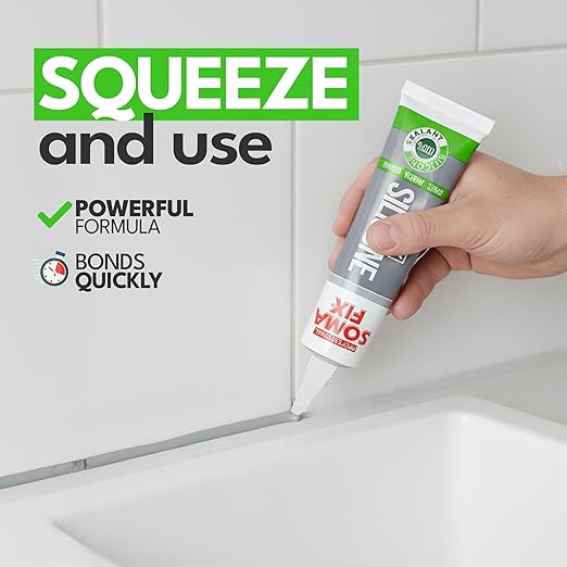 Gray Silicone Caulk - Easy Squeeze Caulking Tube, Silicone Sealant for Wood, Kitchen, Bathroom, Sink, Windows - Multi Purpose & Waterproof - 1.7 fl. oz (Gray)