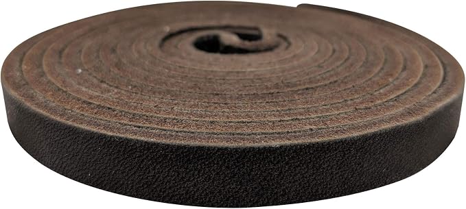 TOFL 3/8" Wide Flat Leather Cord – 72" (6 Feet) Long × 1/8" Thick (7-8oz) | Real Cowhide Leather Strips for Crafts | Dark Brown | 72" L x 3/8" W x 1/8" Thick | Suede Backing | Leather Craft Supplies | Easy to Cut & Stitch | DIY Projects & Repairs | 7–8 oz