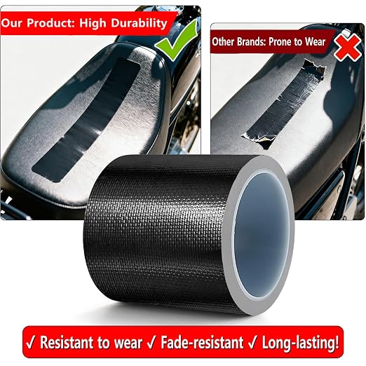 Leather Repair Tape for Sofa & Car Seats, 8 Colors, Waterproof Self-Adhesive Repair Patch, Leather-Like Texture, Indoor & Outdoor Use (Black - 4" W x 32.8'L)