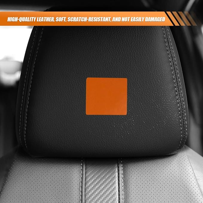 5PCS Car Seat Leather Repair Patch Tape, 8×4 Inch Water-Resistant Self-Adhesive Repair Patches Kit, Automotive Upholstery Fix Accessories for Furniture Couches Chairs (Orange)