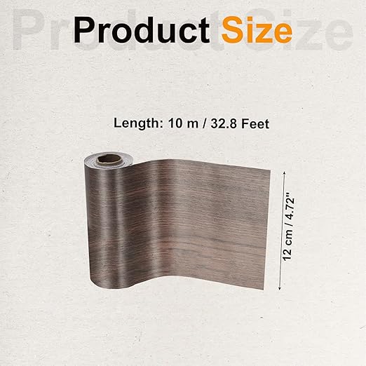 PATIKIL Wood Grain Tape 4.7" x 32 ft, Self-Adhesive Wood Texture Repair Tape Realistic Wooden Effect Patch for Furniture Cabinets Floor Walls, Black Walnut