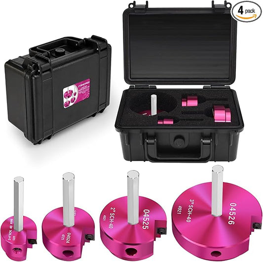 PVC Pipe Reamer Kit,PVC Fitting Saver Hub Socket Saver for Plumbing,Include 3/4", 1.5", 2", 3" Reamers,4-Piece Plastic Pipe Reamer Tool Kit for Sch.40 CPVC ABS Fittings,Fit Standard 1/2" Drills