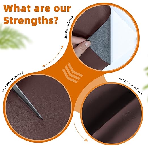 BSZHTECH Leather Repair Tape Self-Adhesive Leather Repair Patch for Couch Furniture Sofas Car Seats Advanced PU Vinyl Leather Repair Kit(Coffee,2Pcs 8.2X11 inch)