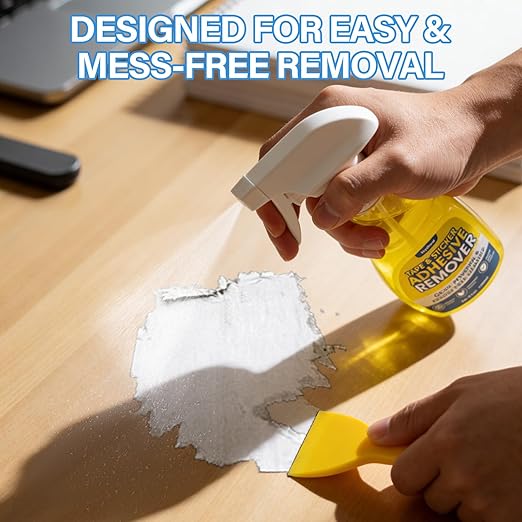 Adhesive Remover Spray (2 Pack) – Removes Stickers, Labels, Tape Residue, Glue, Chewing Gum & Caulk – Works on Metal, Glass, Plastic, Car Paint & More – Sticker & Glue Cleaner with Scraper