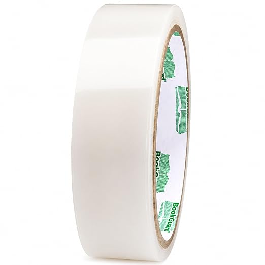 BookGuard Book Tape, Clear Book Repair Tape, 1.5 in x 15 yd, Transparent Book Binding Tape for Spines, Covers, Hinges, Pages, Library and School Book Repair Supplies, Acid Free Archival Safe Poly Tape