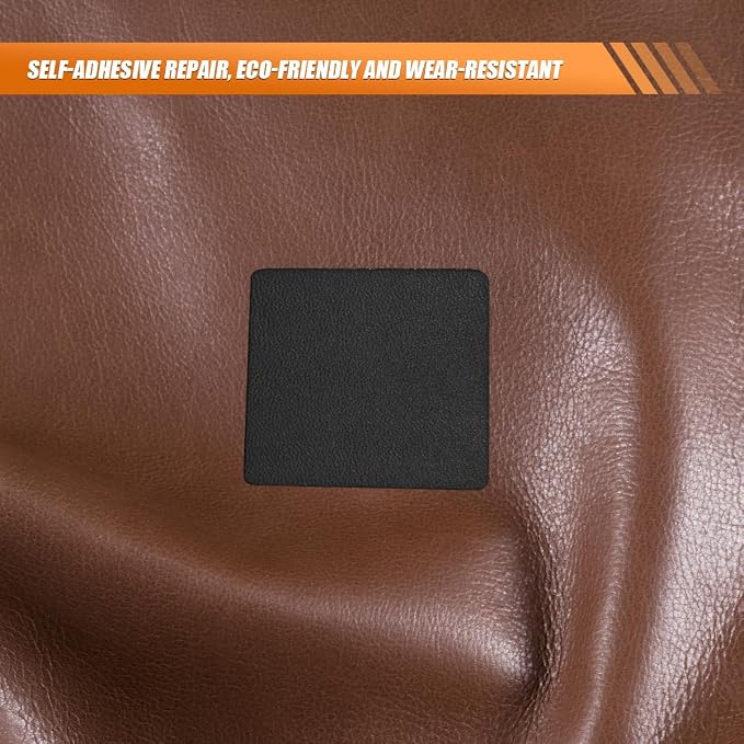 5PCS Car Seat Leather Repair Patch Tape, 8×4 Inch Water-Resistant Self-Adhesive Repair Patches Kit, Automotive Upholstery Fix Accessories for Furniture Couches Chairs (Black)