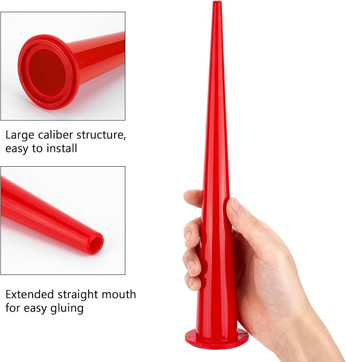 Caulking nozzle of sausage caulking gun, curved caulking nozzle applicator, replacement extension tool used in construction (3 pieces)