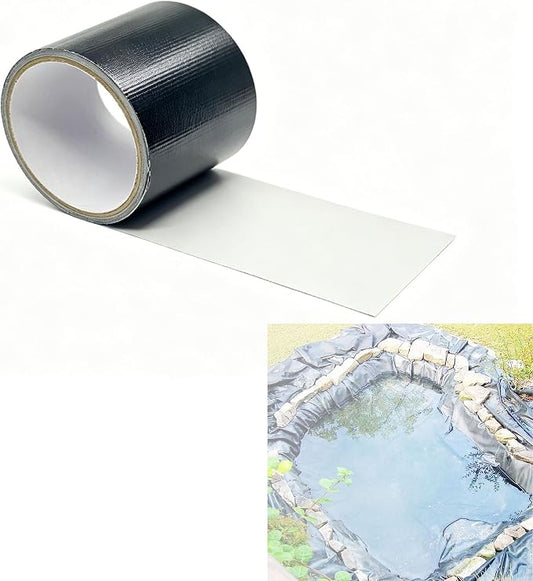 3.15 x 196 Inches Pond Liner Repair Tape Self-Adhesive Liner Repair Patch Kit Pond Liner Seam for HDPE/EPDM Garden Pond Patch Cover Repair